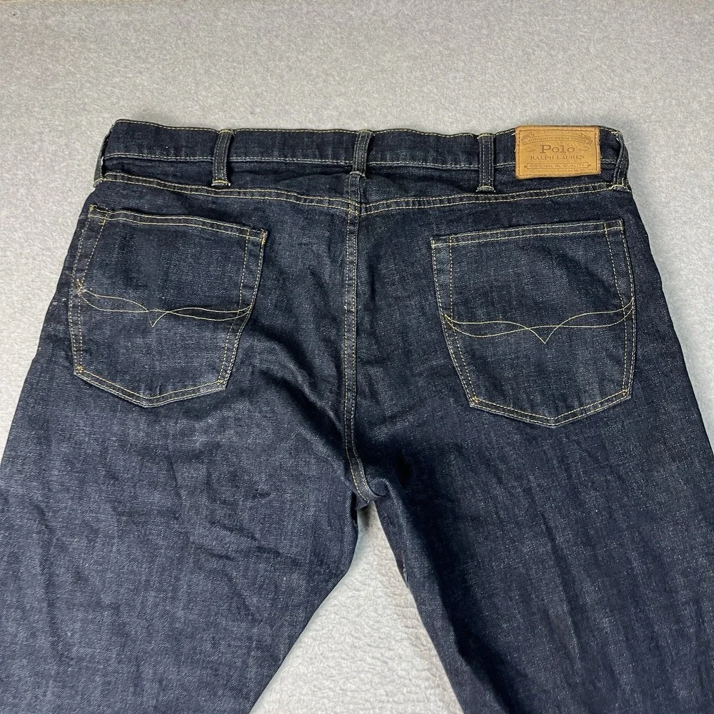 Polo Ralph Lauren Jeans Mens 38x32 Blue Sullivan Slim Dark Denim Indigo Logo